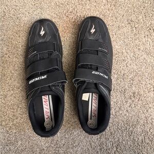 Specialized Men’s Black Cycling Shoes with Red Trim